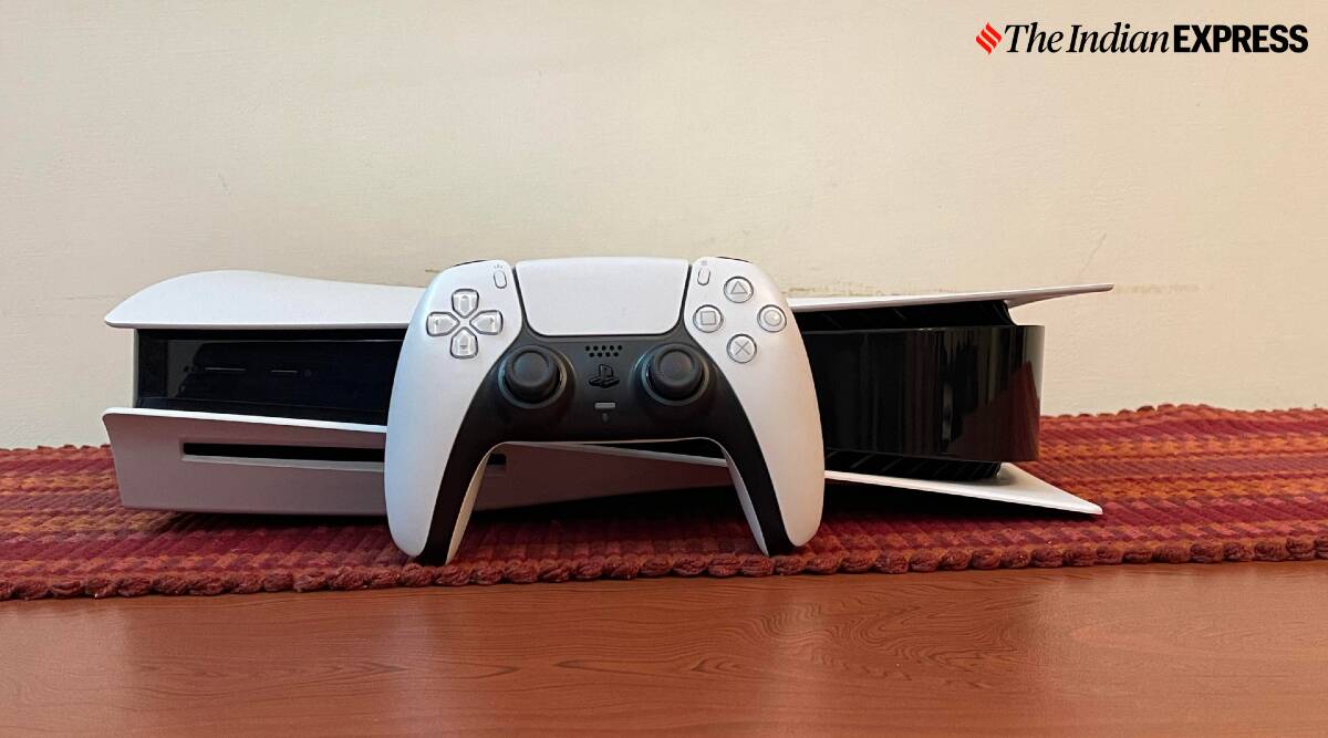 A picture of the Sony PlayStation 5 and its DualSense controller