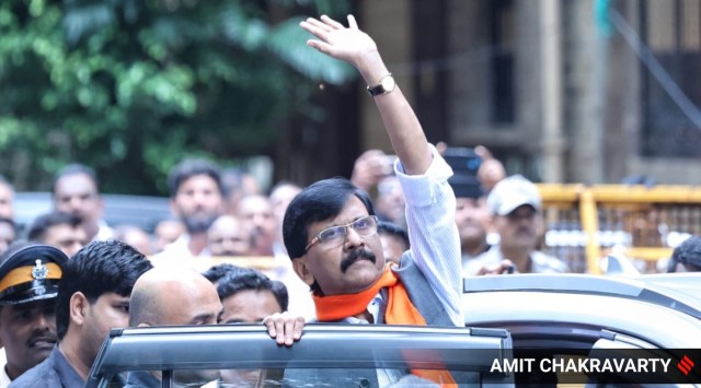 Shiv Sena leader Sanjay Raut leaves ED office. 