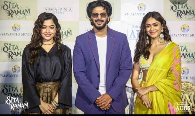 Sita Ramam promotions, Mrunal Thakur, Rashmika Mandanna, Dulquer Salmaan