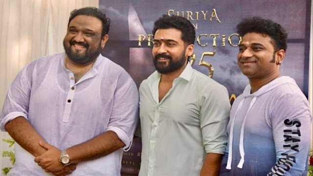 Suriya shared a picture with Siva and Devi Sri Prasad on Twitter