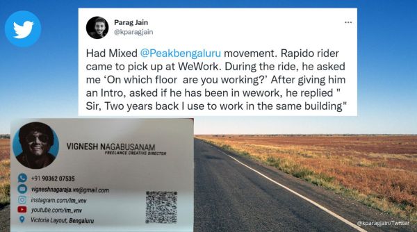 Peak Bengaluru, Twitter, Rapido rider, interesting chat