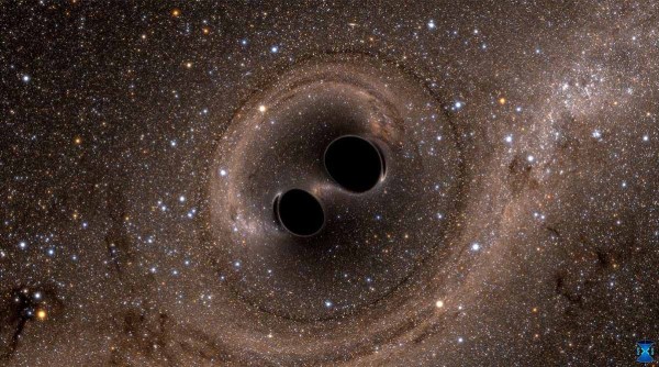 Two black holes colliding