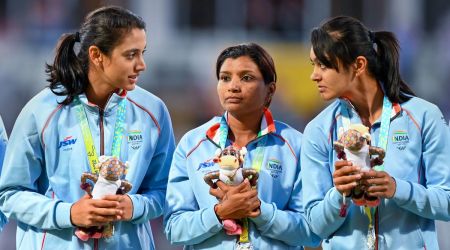 Birmingham: Indian women's cricket team players with their silver medals during the medal ceremony at the Commonwealth Games 2022, Edgbaston Cricket Ground in Birmingham, UK, Sunday, Aug. 7, 2022. (PTI Photo/R Senthil Kumar)