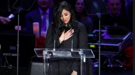 Vanessa Bryant during a public memorial for her late husband, Kobe. (Photo: Reuters)