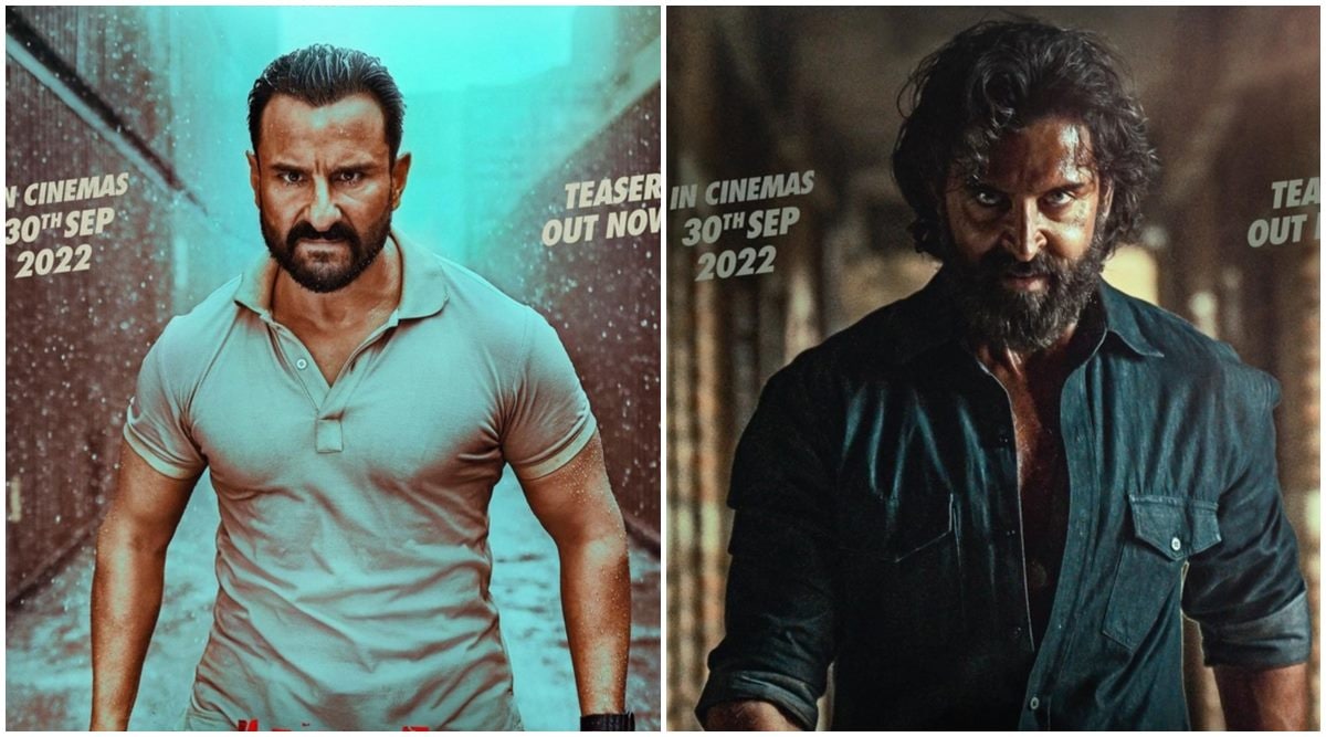 Hrithik Roshan and Saif Ali Khan react to Vikram Vedha teaser ...