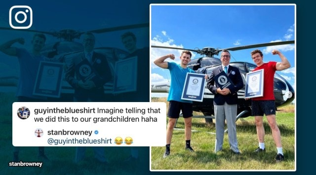 Dutch youtuber, Guinness World Records, pull-ups, helicopter, Stan Browney, Stan Bruininck, Arjen Albers, Netherlands, Indian Express