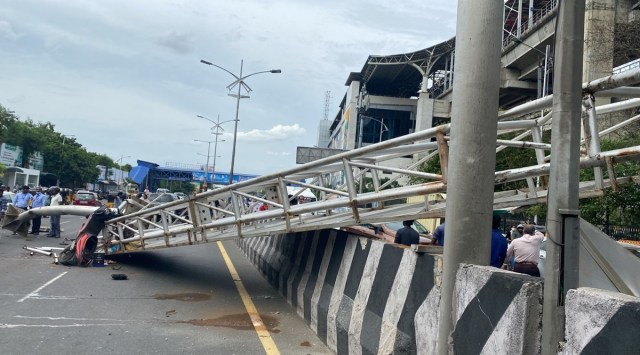 Chennai news, signboard collapse, tamil nadu man dies, one dead