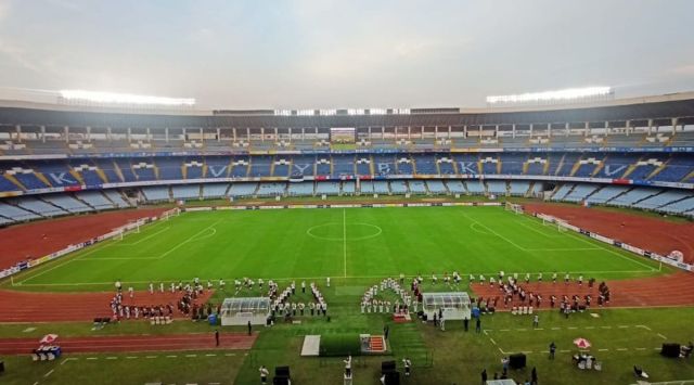 With West Bengal chief minister Mamata Banerjee, as chief guest for the one-and-hour-long opening ceremony, security was beefed up at the VYBK stadium much before the match started. (Twitter/Durand Cup)