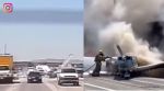 plane crash lands on road, plane crash landing video, small plane crashes on road, US, California, indian express
