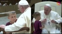 Boy crashes Pope's weekly audience. Their interaction is winning hearts