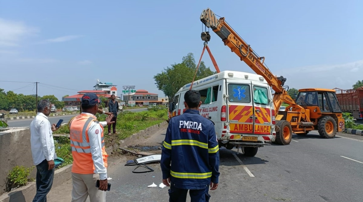 The accident took place at Kikvi in Bhor Taluka on Pune Satara road, around 40 kilometers from Pune City.  (Express Photo)
