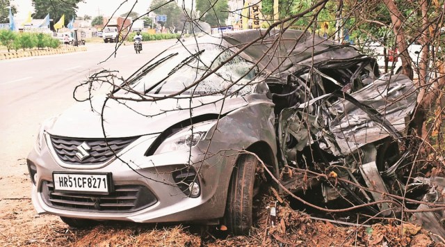 The car in which the five were travelling.