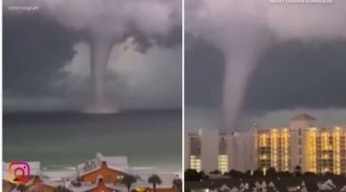 tornado, waterspout, waterspout in Florida, Florida video, waterspout video, tornado video, indian express