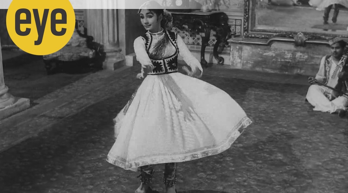 A still from Jalsaghar, where Roshan Kumari performs at the zamindar’s music room.

