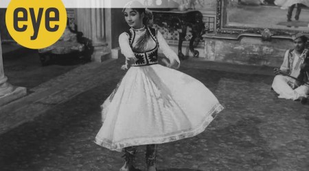 A still from Jalsaghar, where Roshan Kumari performs at the zamindar’s music room.

