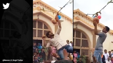 dahi handi, clay pot not breaking during dahi handi, dahi handi video, clay pot not breaking after 23 strikes, indian express
