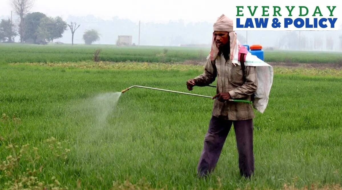 Man sprays fertiliser