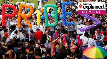 Thousands of Philippine LGBTQ groups gather at Marikina Sports Complex in the annual celebration of "Pride March", in Marikina city, east of Manila, Philippines. (AP, file)