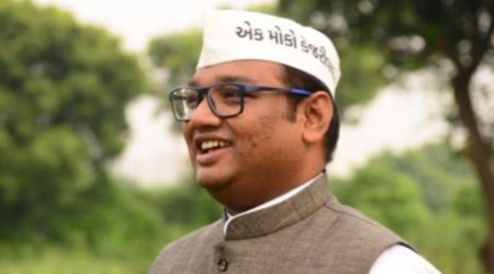 AAP Gujarat general secretary Manojbhai Sorathiya. (Source: Twitter)
