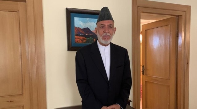 Former President of Afghanistan Hamid Karzai. (Express photo by Nirupama Subramanian)