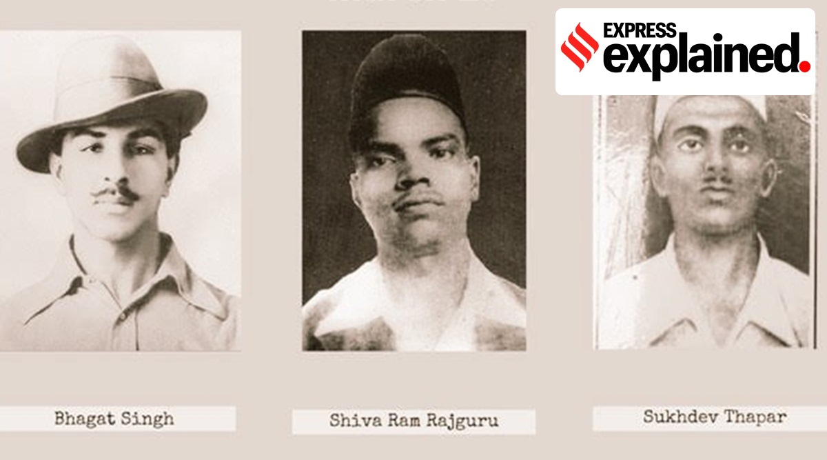 Freedom fighters Bhagat Singh, Rajguru, Sukhdev