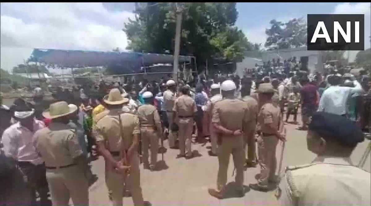 Two people were killed in a clash between two communities at Hulihyder village in the Kanakagiri region of north Karnataka’s Koppal district. (Twitter/ANI)