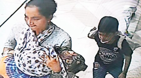 The footage from CCTVs installed outside Golden Temple shows the woman carrying the child.