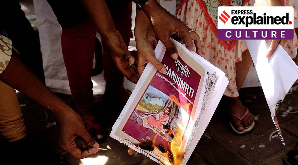 A copy of Manusmriti (Express file photo/Praveen Khanna)