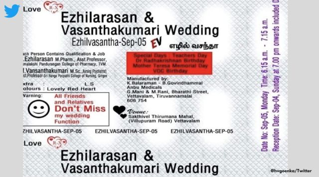 Harsh goenka, harsh goenka tweet, Viral wedding card, wedding card as a prescription, wedding invite looks like medicine packing, wedding card like medicine, indian express