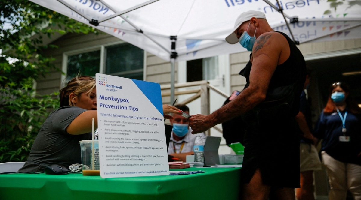 A  person arrives to receive a monkeypox vaccination at the Northwell Health Immediate Care Center at Fire Island-Cherry Grove, in New York, US, July 15, 2022. (Reuters)