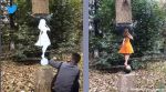 Optical illusion, Viral optical illusion art, Artist disappears tree in viral optical art, Artists paints the optical illusion in forest, Indian Express