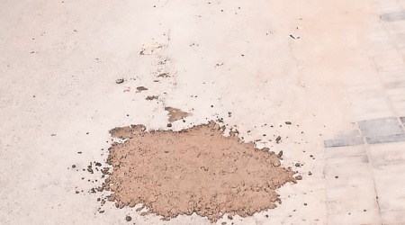 Some of the pits after 
repair. (Express Photo)