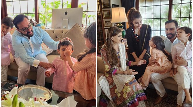 Saif Ali Khan celebrates Raksha Bandhan with sisters, Inaaya bonds with ...
