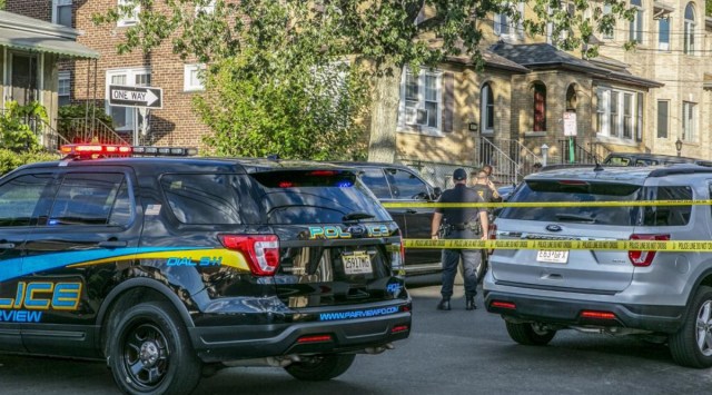 Local police and FBI block the area around the home of Hadi Matar on Morningside Avenue, Friday, Aug. 12, 2022, in Fairview, N.J. (AP Photo/Ted Shaffrey)