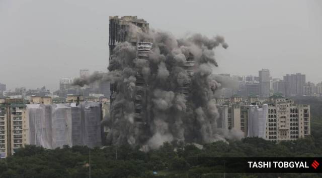 Supertech demolition, Supertech Limited, Supertech, Delhi news, Delhi city news, New Delhi, India news, Indian Express News Service, Express News Service, Express News, Indian Express India News