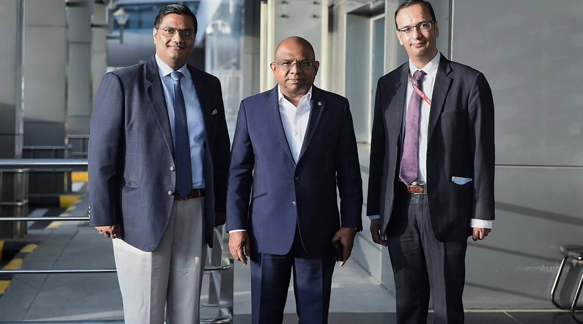 President of the UN General Assembly Abdulla Shahid on his arrival in Delhi. (PTI)