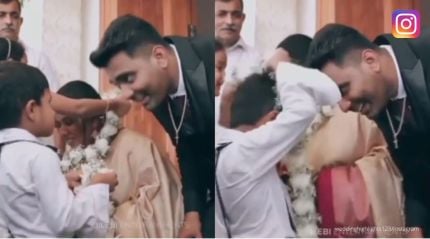 Little boy’s antics with bride and groom leave netizens in splits. Watch
