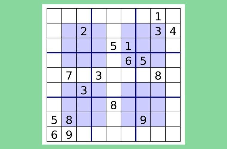 Solve Sudoku on the basis of the given irregular regions