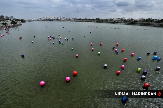 sabarmati river art installation