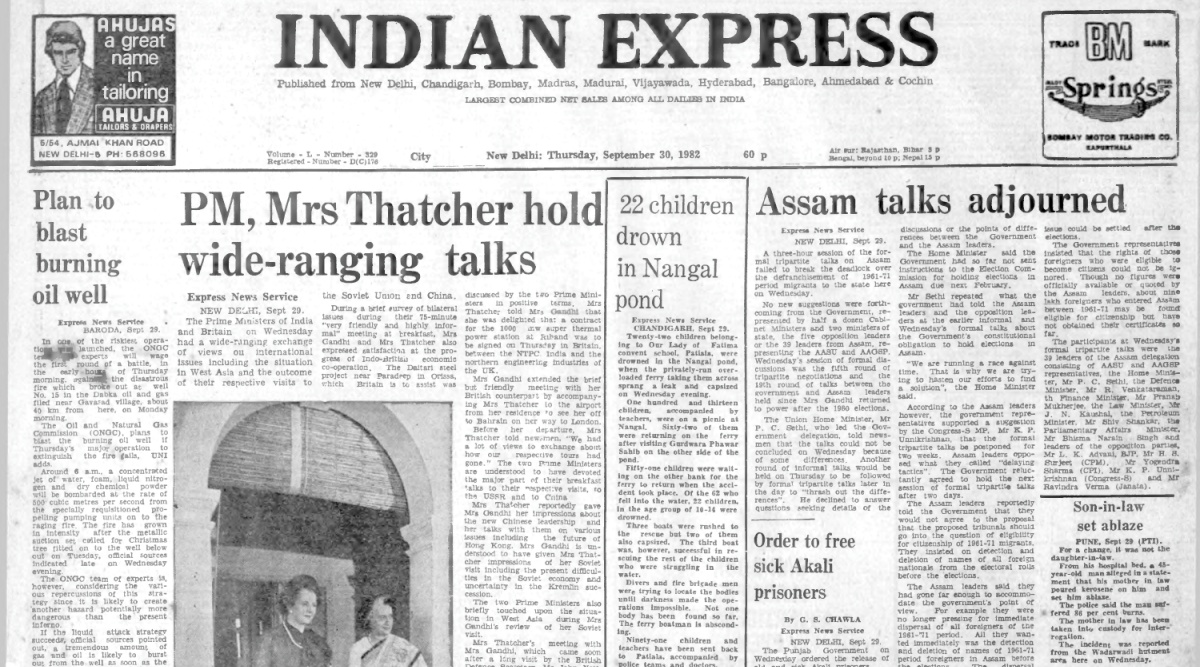 India-UK Talks, Indira Gandhi, margaret thatcher, Pakistan military, MCD, Punjab government, Indian Express