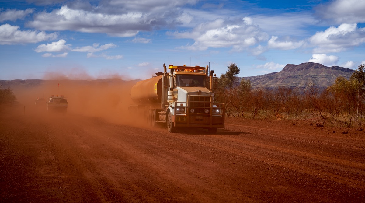 A mining truck near Hamersley Gorge in Western Australia (NYT photo)