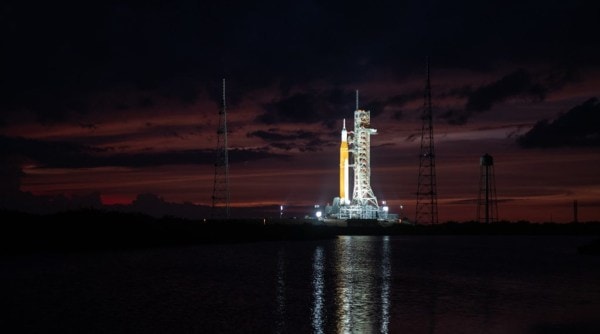 ARtemis 1 rocket before being rolled back to VAB