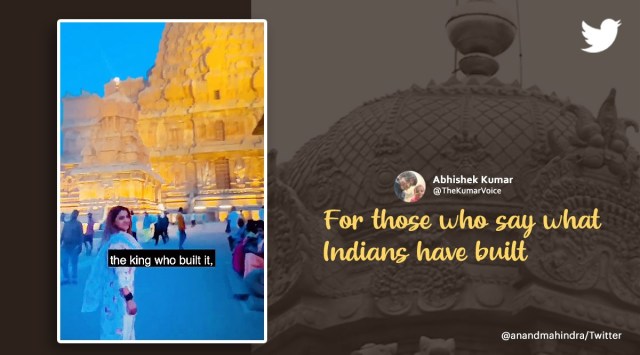 Anand Mahindra, Anand Mahindra tweets, Anand Mahindra Brihadeeswara Temple, viral video Brihadeeswara Temple chola empire, Ponniyin Selvan, Ponniyin Selvan chola empire, indian express