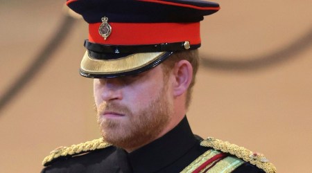 Prince Harry military uniform, Prince Harry uniform, Prince Harry news, Prince Harry Queen Elizabeth II, ER initials removed from Prince Harry military uniform, indian express news