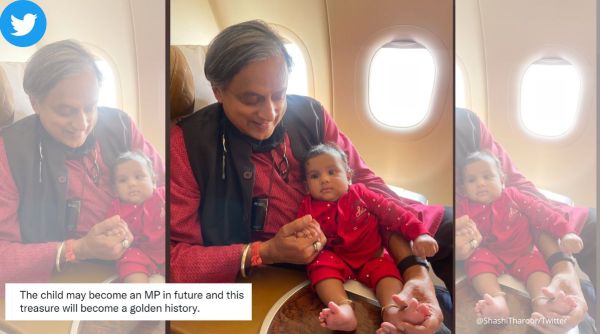 Congress MP, Shashi Tharoor, infant girl, flight, Thiruvananthapuram, Kerala, Twitter, tweet, Congress MP, viral, trending