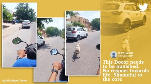 Dog chained to SUV, car, Jodhpur, Rajasthan, animal cruelty, abuse, stray dog, doctor, Dr Rajneesh Galwa, viral, trending