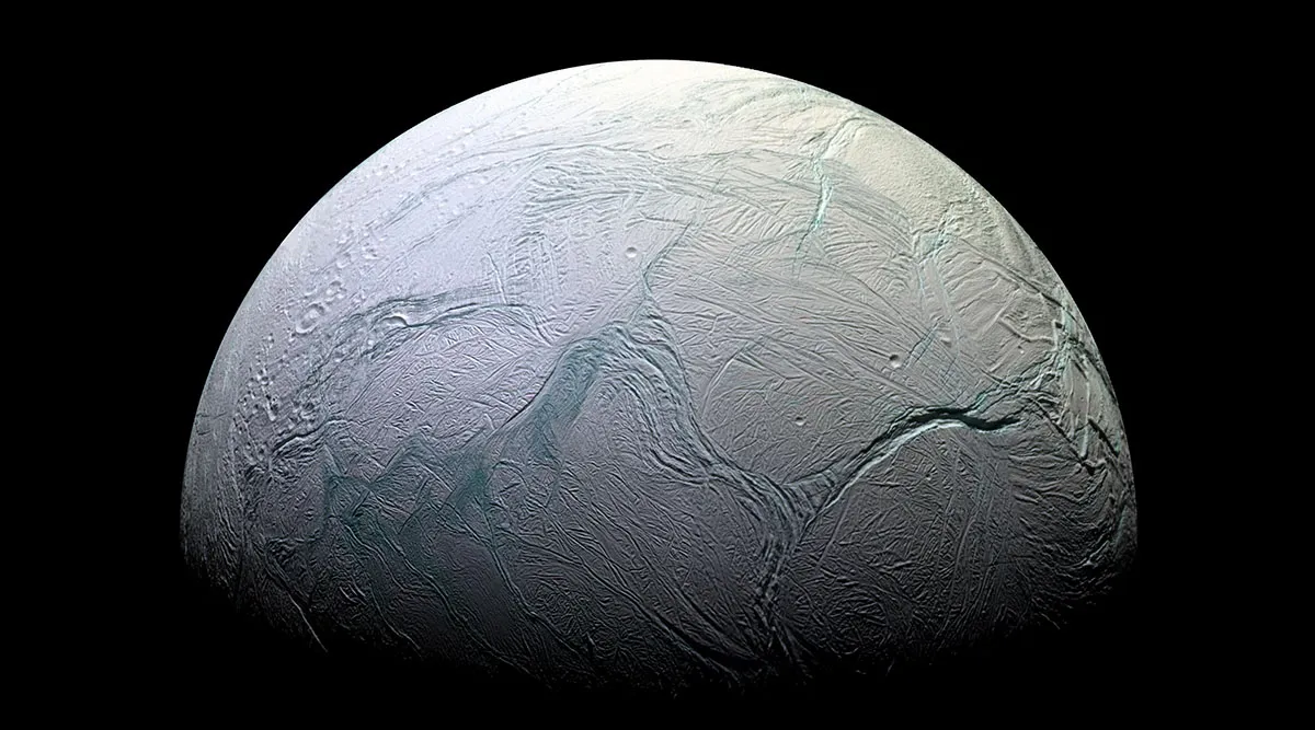 Image of Saturn's moon Enceladus captured by NASA's Cassini
