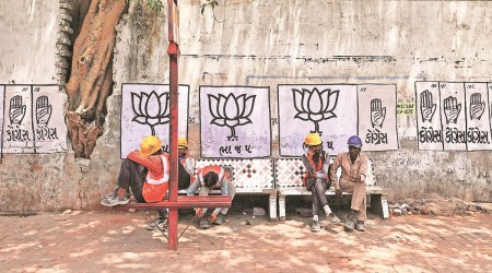 BJP-ruled AMC to whitewash public walls painted with party symbols