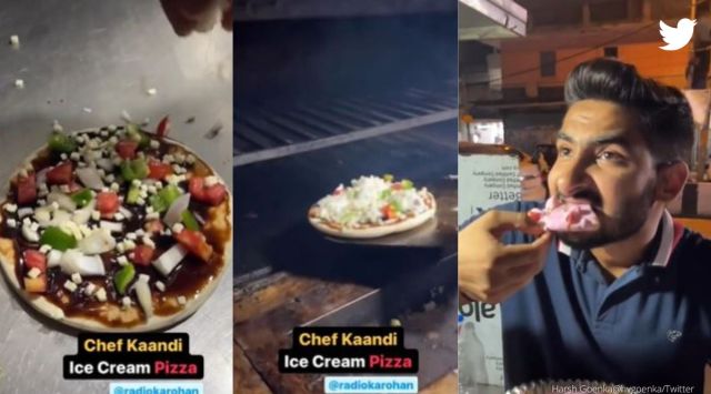 ice cream pizza, bizarre food, pizza ice cream, pizza, ice cream, weird food combination, viral food, viral video, indian express