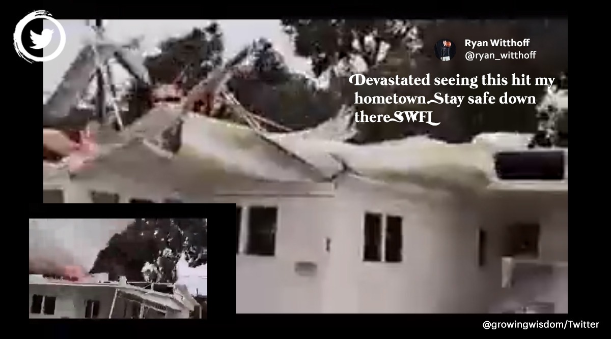 house roof ripped off in storm, hurricane ian, ian hurricane, florida, hurricane ian rips off house roof, indian express